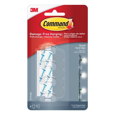 3M 3M Command Small Plastic Cord Clips 1.25 in. L 4 pk 17017CLR